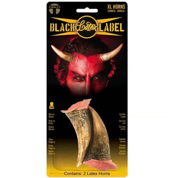 Black Latex Label XL Horns