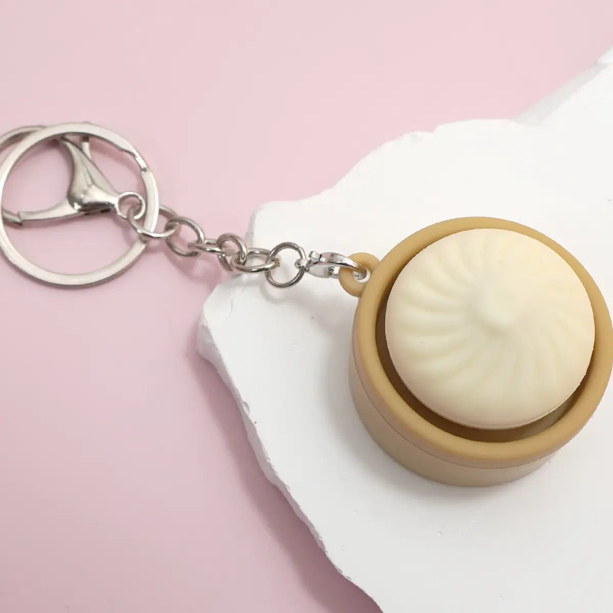 Porte-clés anti-stress ravioli ivoire – Josslyn