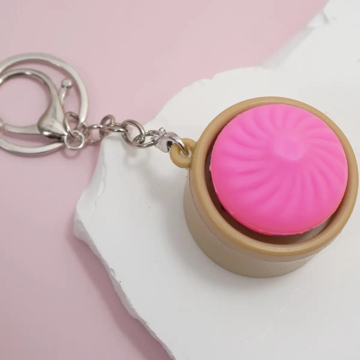 Porte-clé anti-stress ravioli fuchsia josslyn