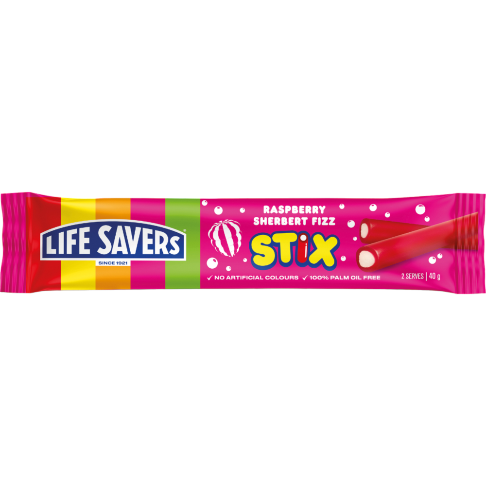 Bonbons Life Savers Stix à la framboise – Raspberry Sherbert Fizz, 40 g