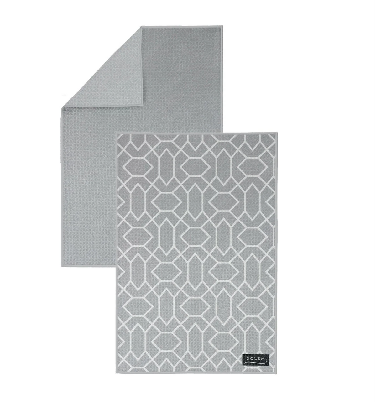 Essuie-mains de cuisine Solem motif gris et revers uni