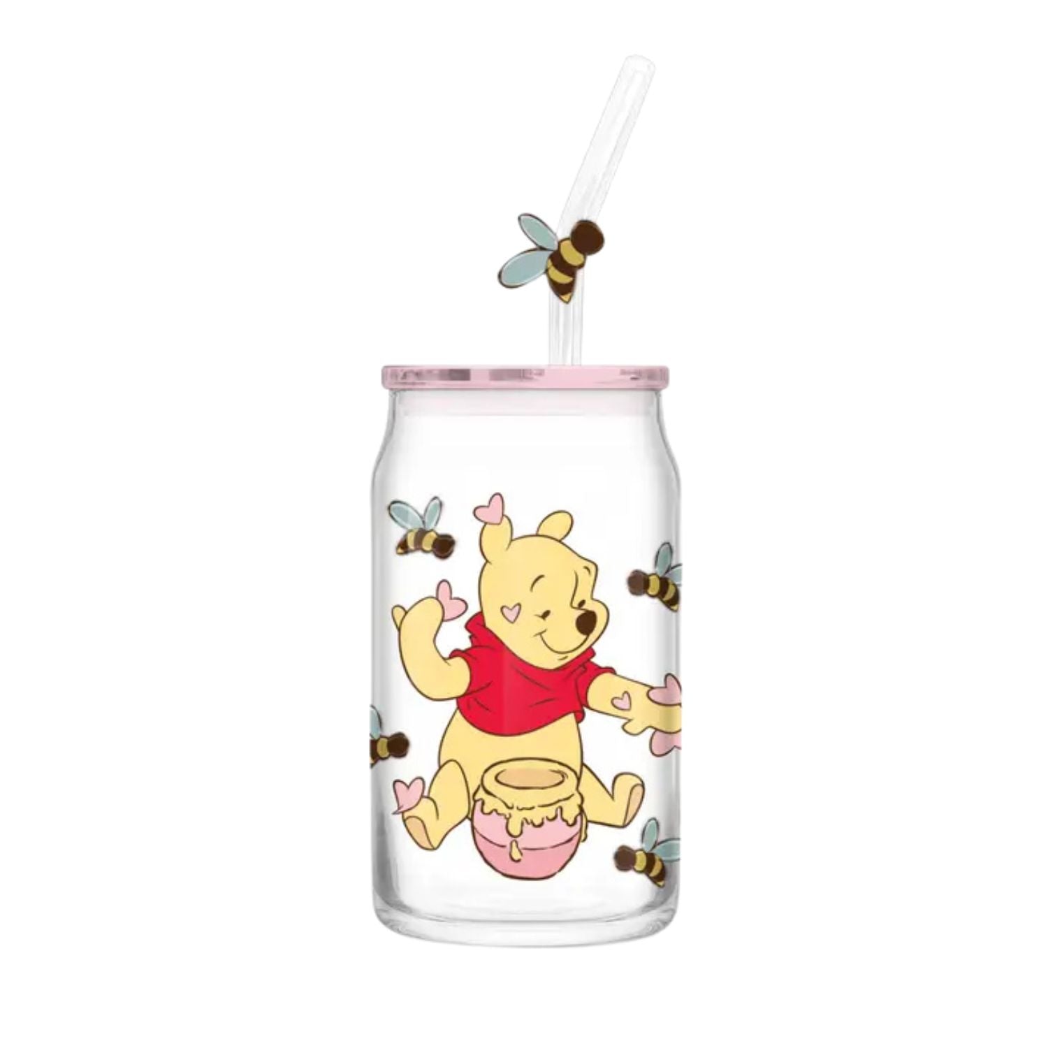 Gobelet en verre avec paille - winnie the pooh