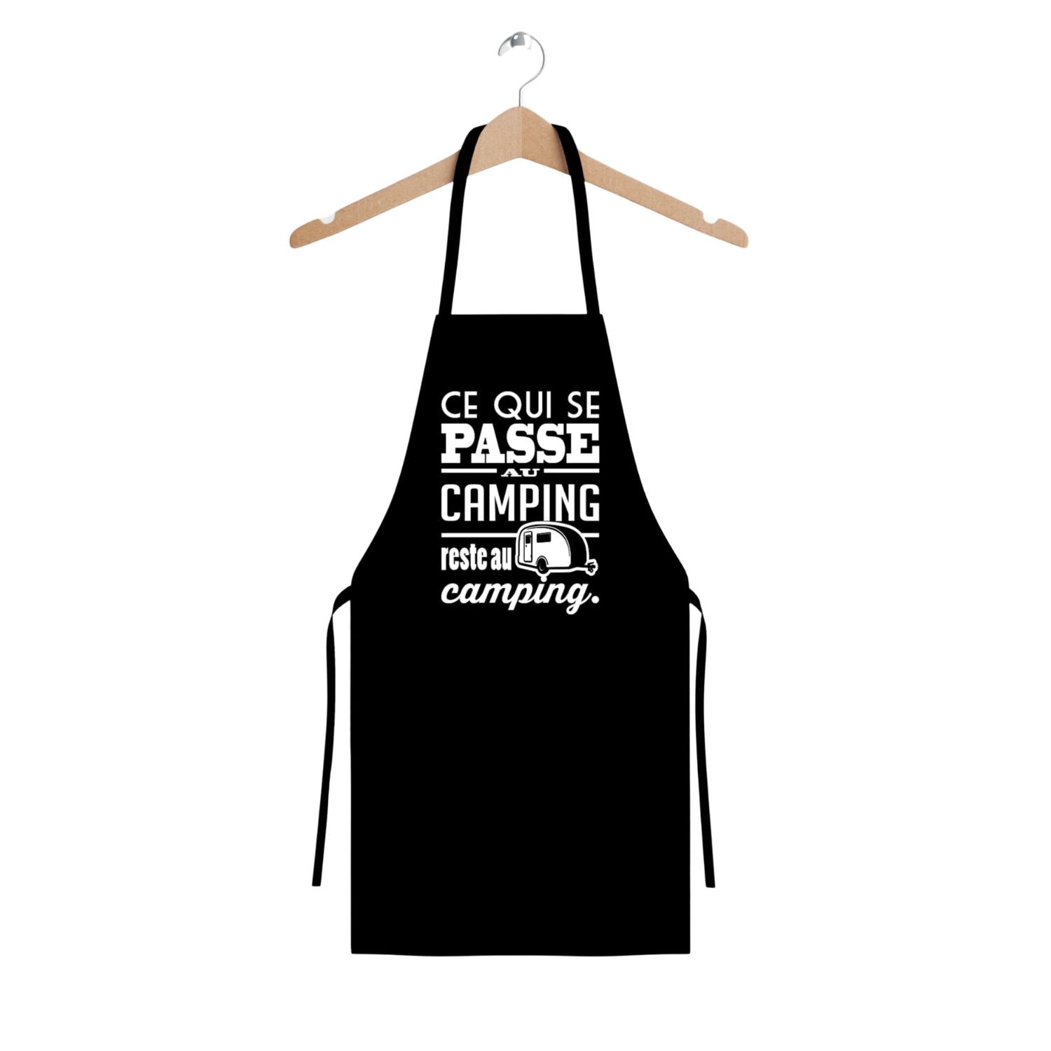 Tablier noir ce qui se passe au camping reste au camping