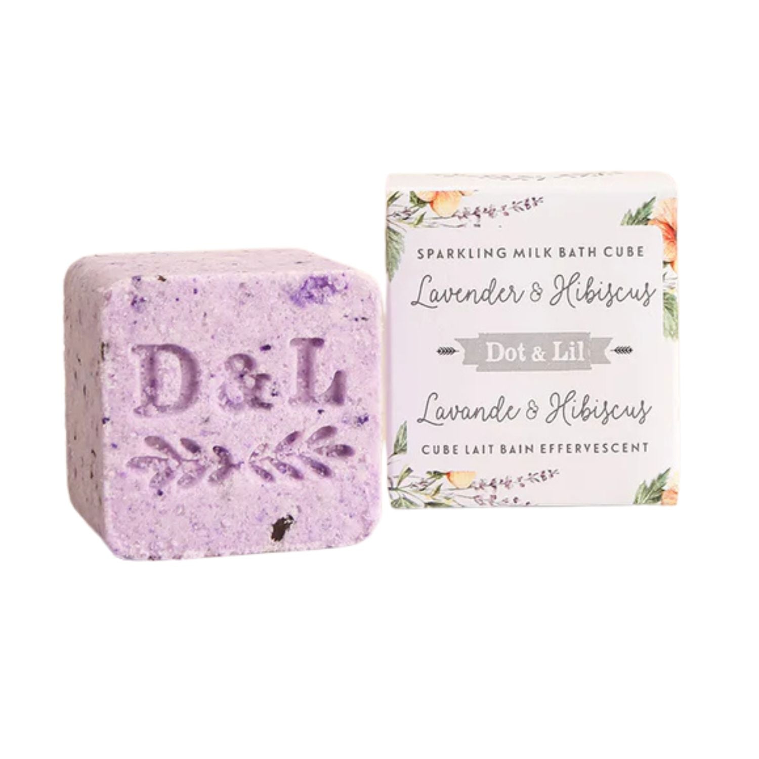 Cube lait de bain effervescent - Lavande & hibiscus