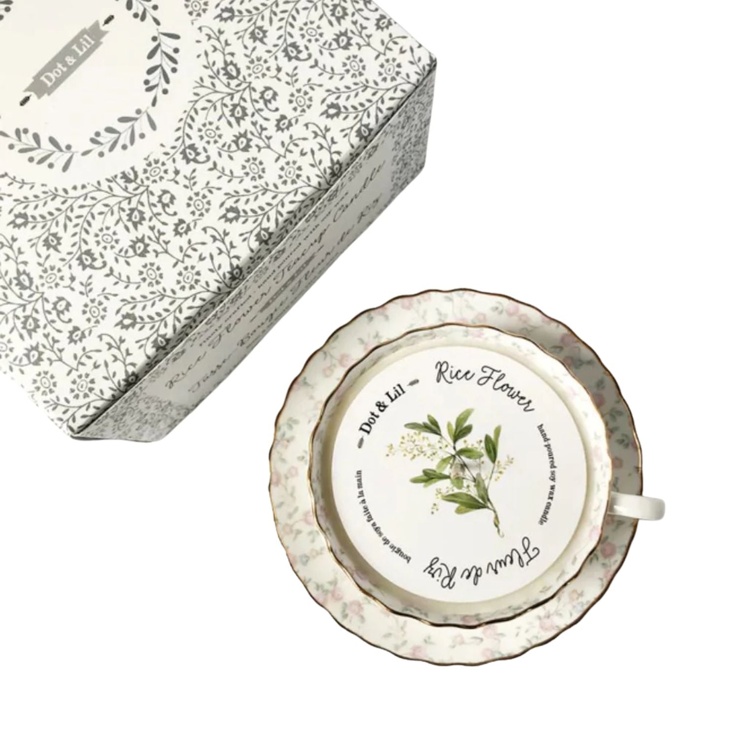 Tasse bougie - Fleur de riz