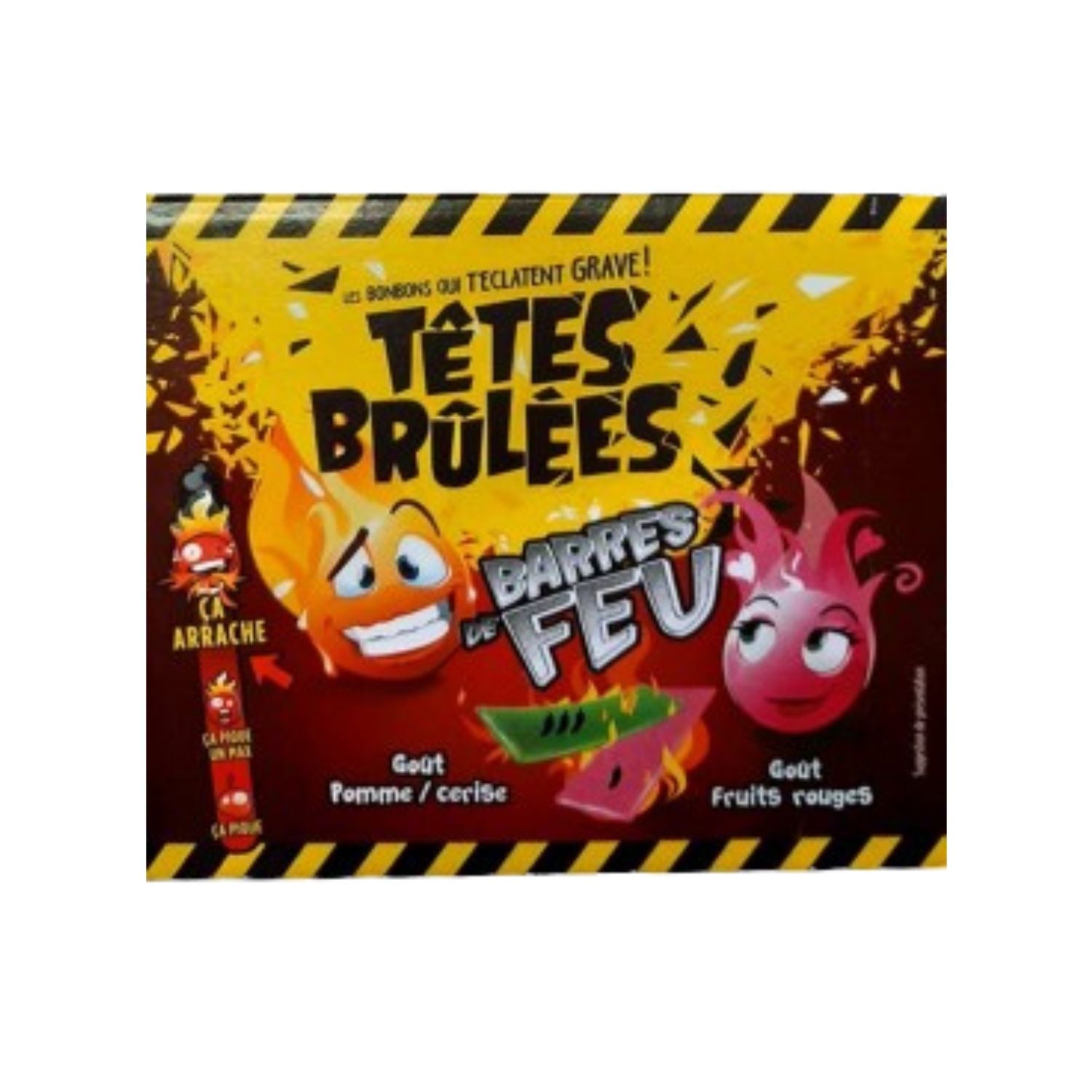 TÊTES BRÛLÉES – Barres de Feu acidulées — Pomme/Cerise & Fruits rouges