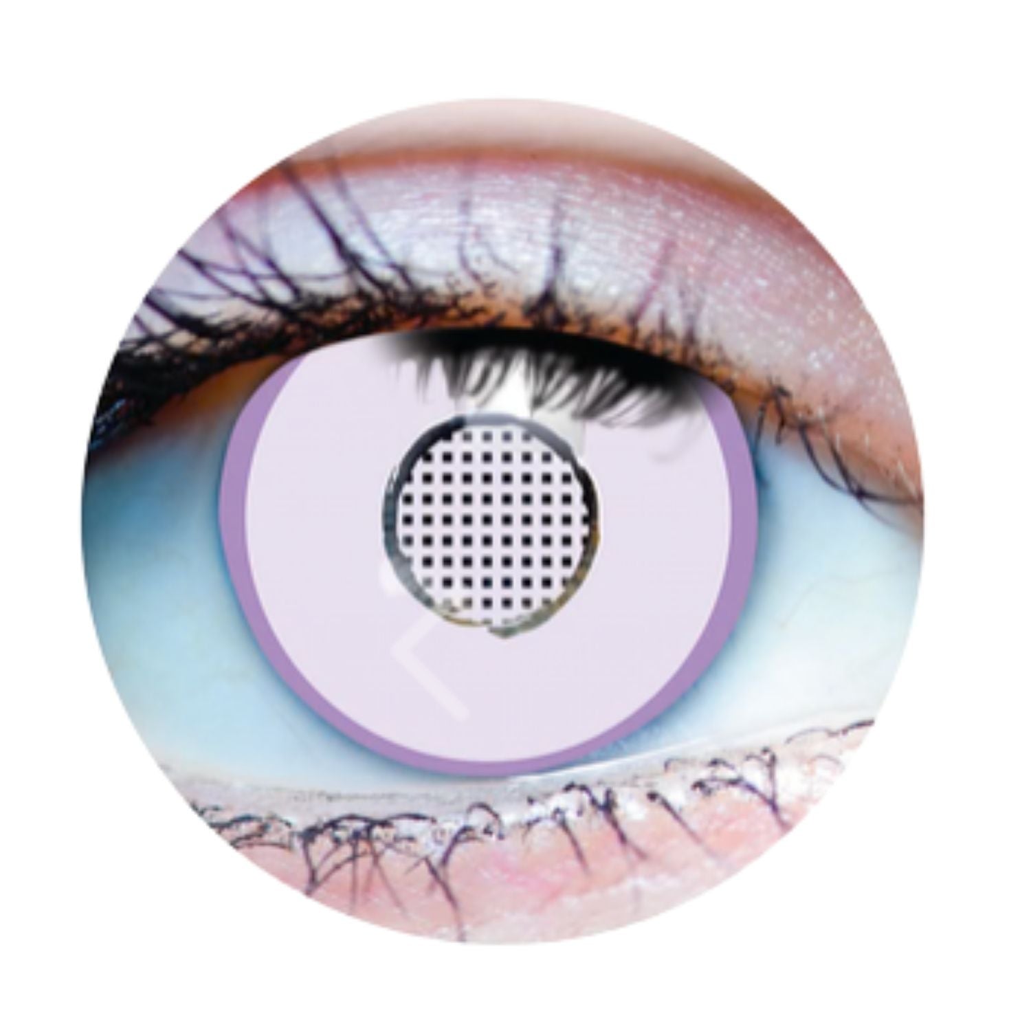 Lentilles de Contact Fantaisie – Blanc Grille 16+