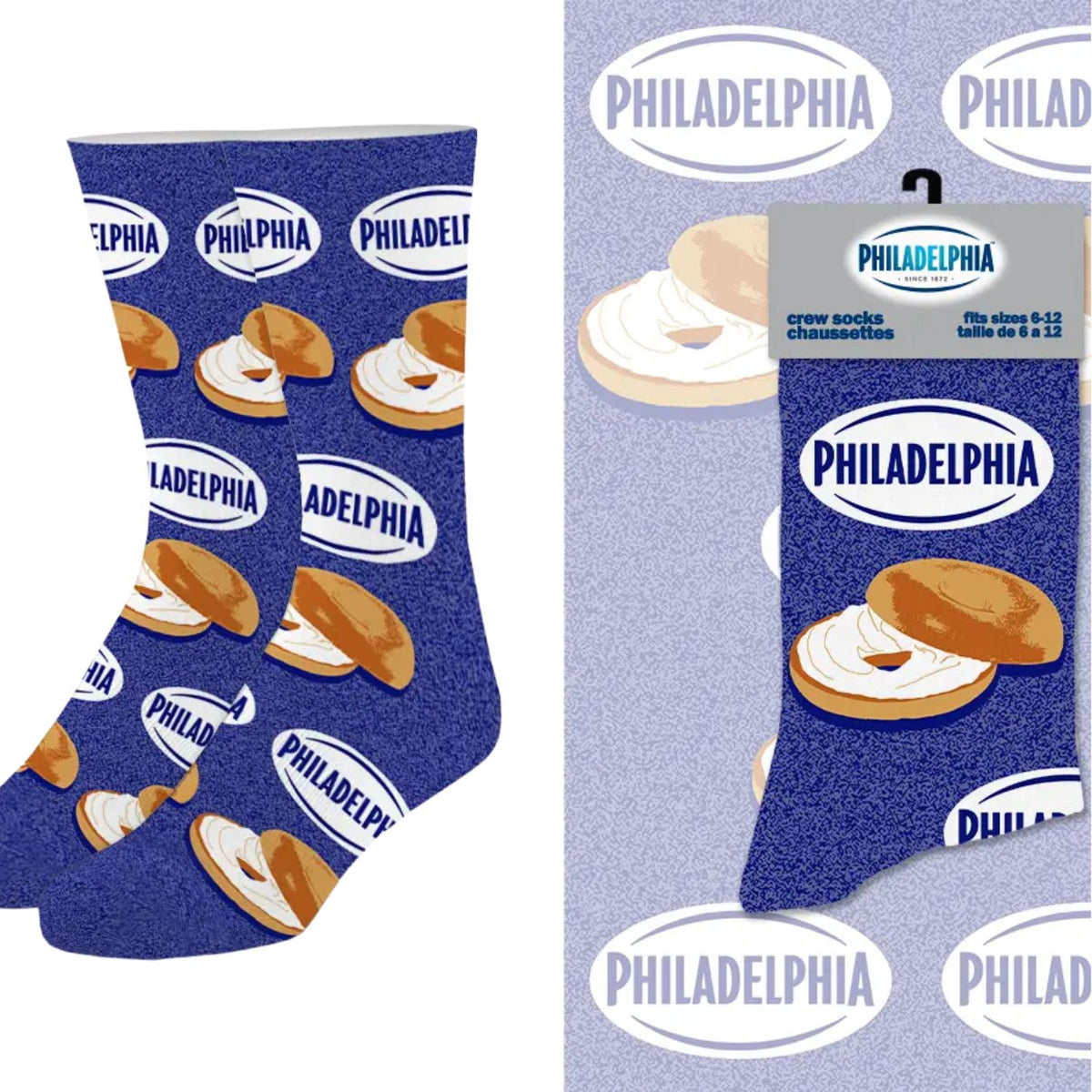 Bas Philadelphia à motifs de bagels – Pointures 6 à 12