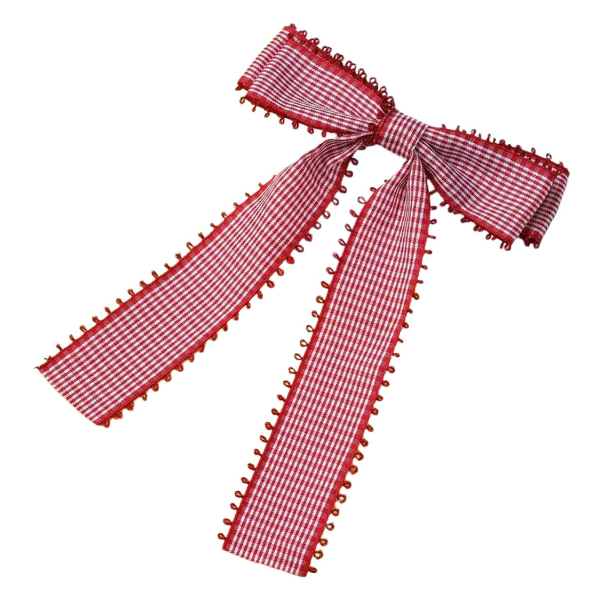 Barrette à nœud à carreaux rouges – Josslyn