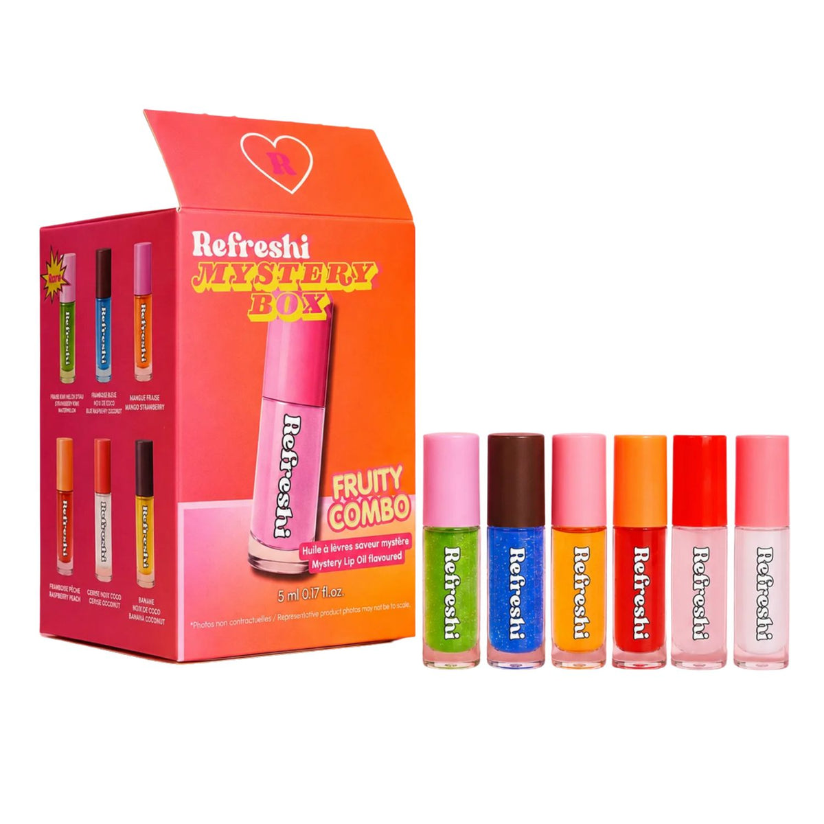 Huile à lèvres mystère Fruity Combo – Refreshi, 5 ml