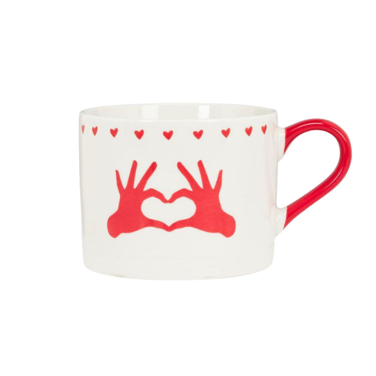 Tasse blanche mains en cœur rouges – Abbott