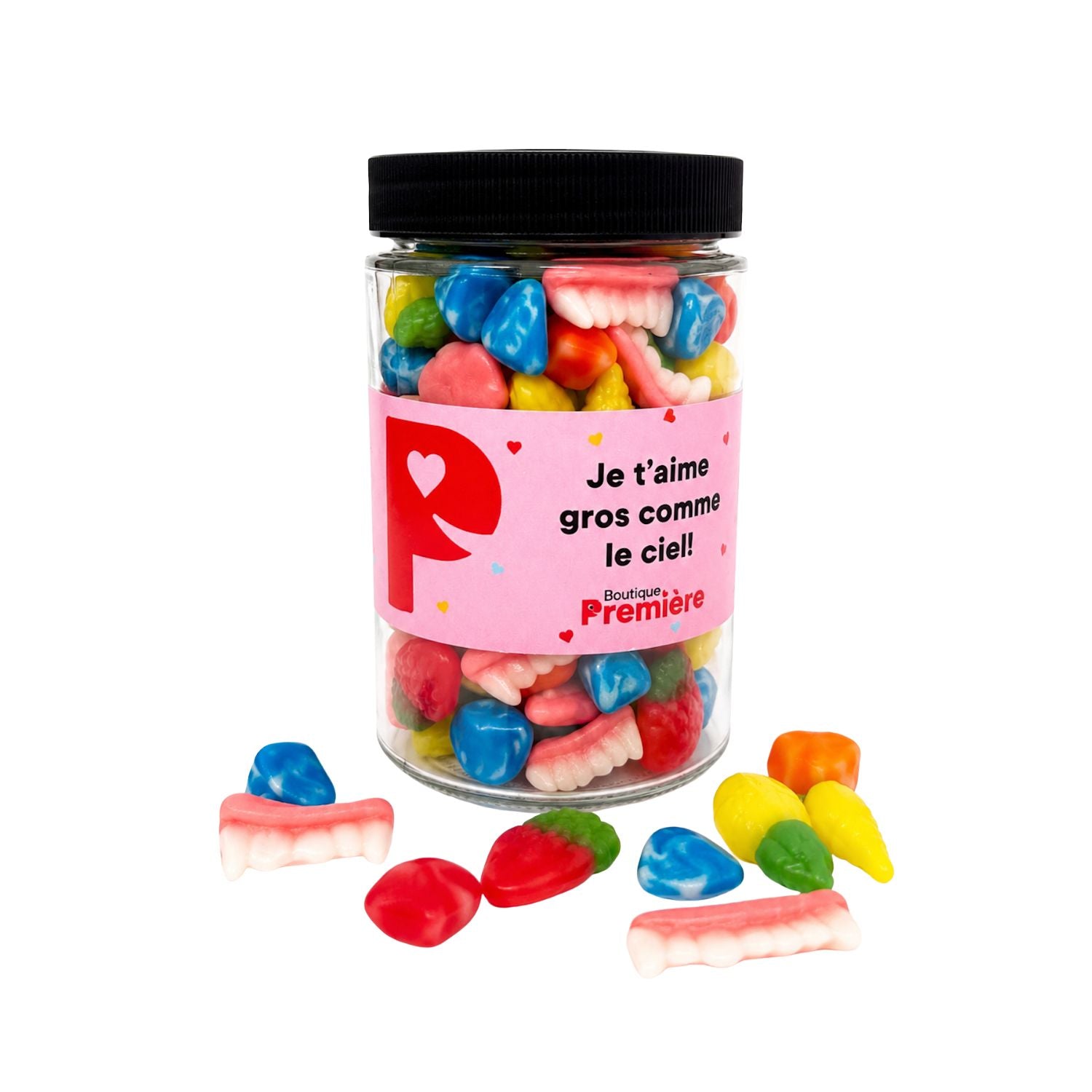 Confection « Je t'aime gros comme le ciel ! » – Pot de Bonbons Réutilisable