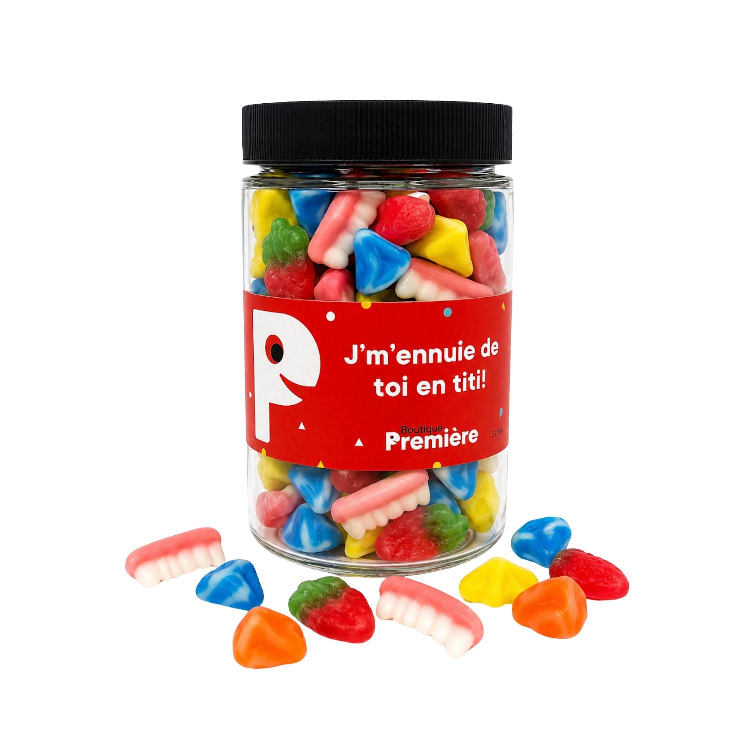 Confection « J'm'ennuie de toi en titi ! » – Pot de Bonbons Réutilisable