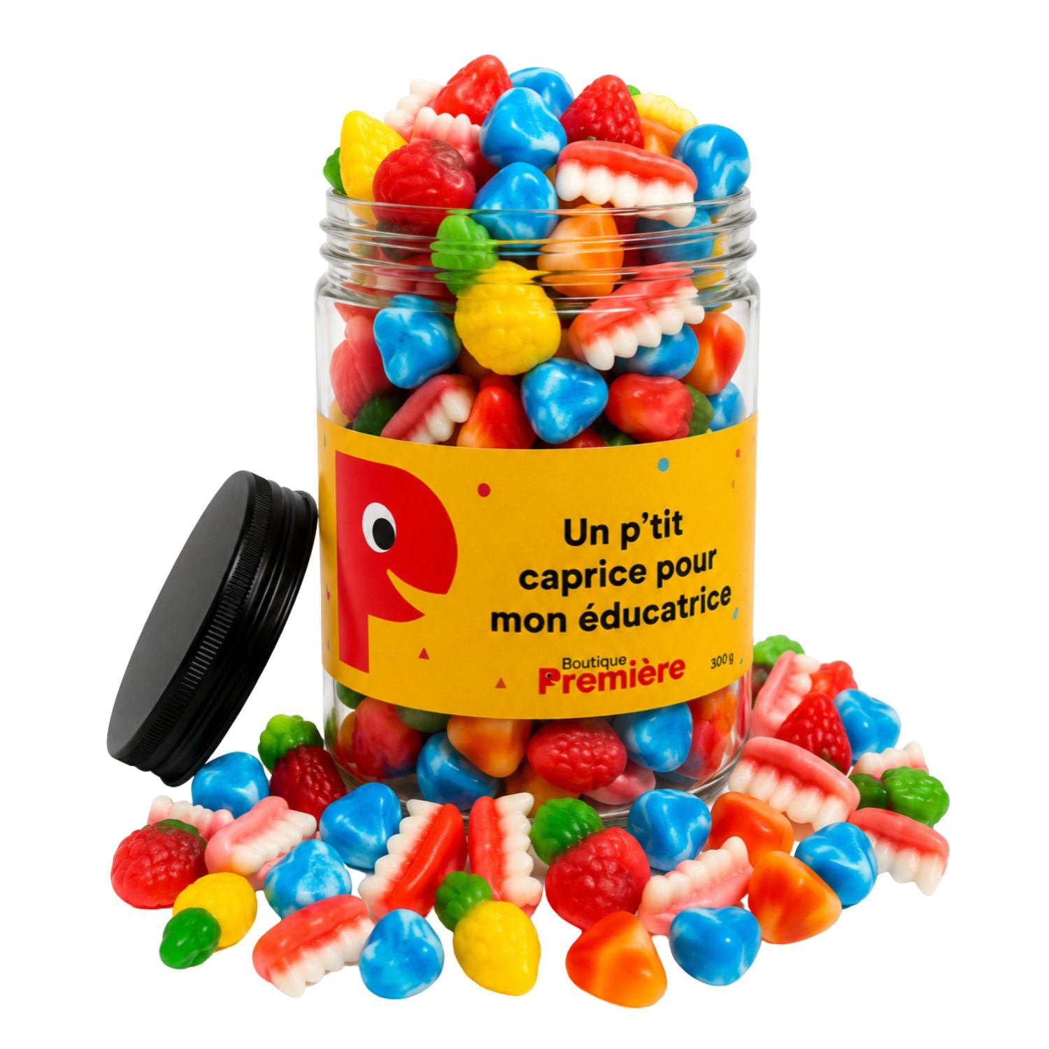 Confection « Un p'tit caprice pour mon éducatrice » – Pot de bonbons réutilisable