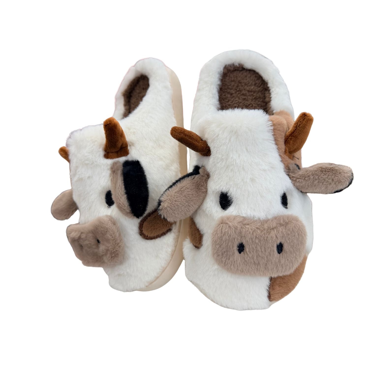 Pantoufle vache - Tâche beige
