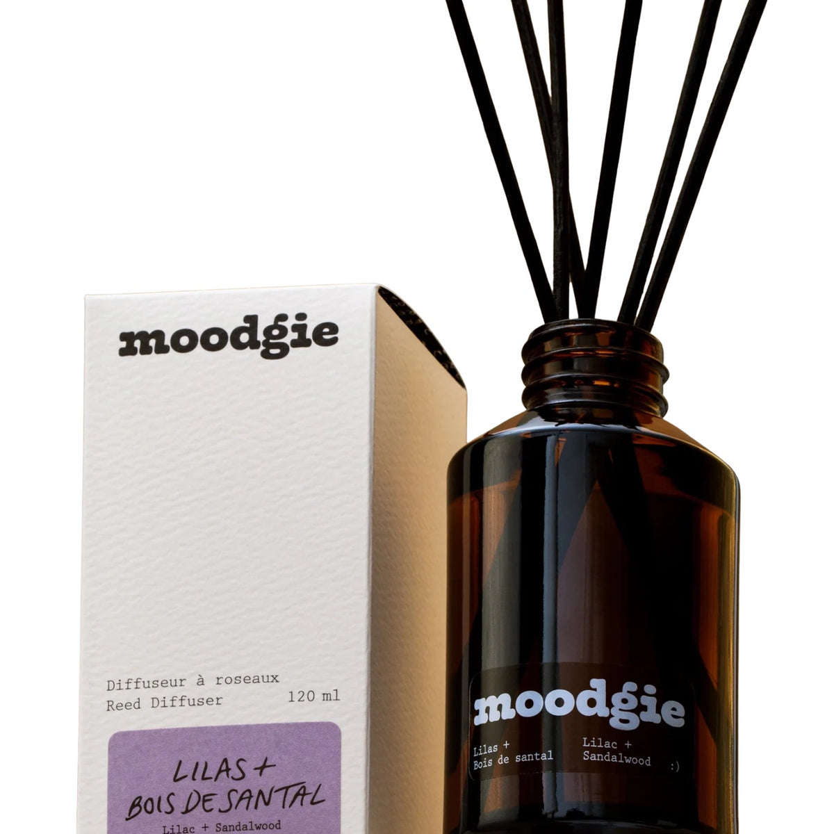 Moodgie – Diffuseur à roseaux Lilas + Bois de santal