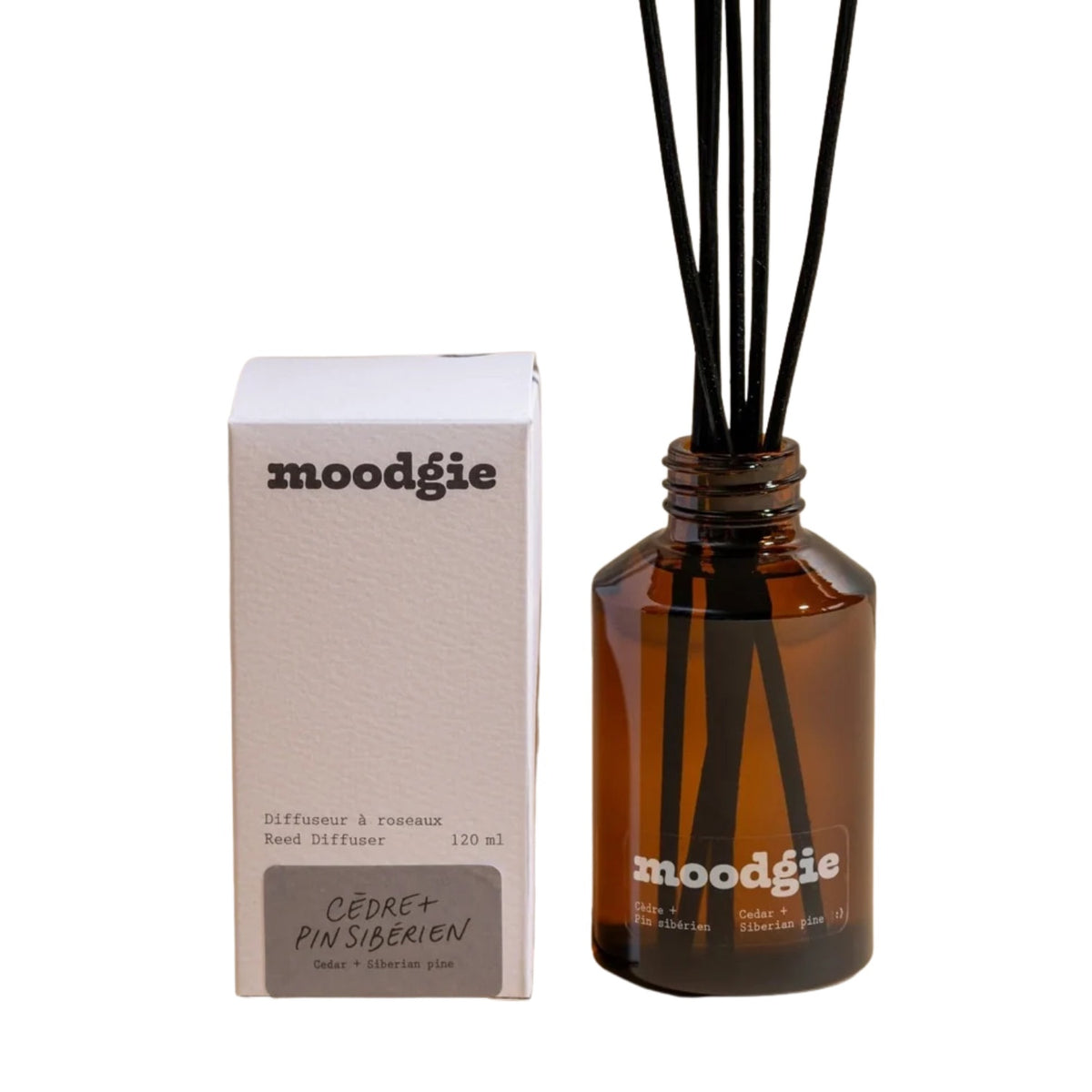 Moodgie – Diffuseur à roseaux Cèdre + Pin sibérien – 120 ml