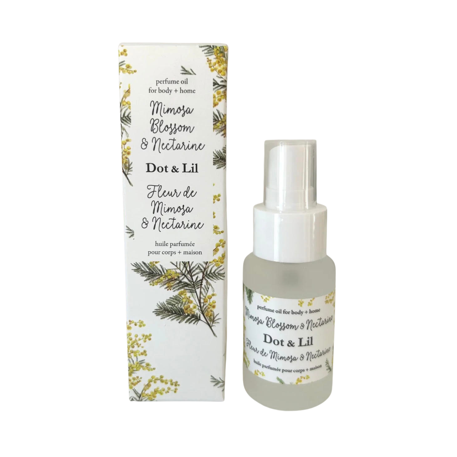 Huile parfumée pour le corps et maison - fleur de mimosa & nectarine