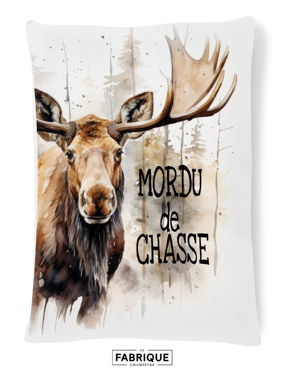 Coussin « Mordu de Chasse » — Orignal | Fabrique Champêtre