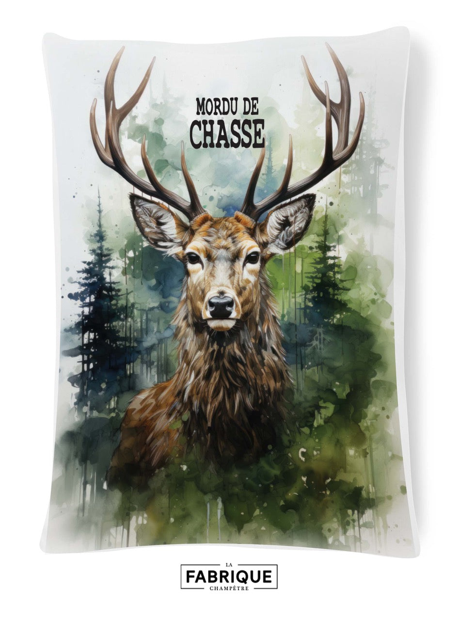 Coussin « Mordu de Chasse » — Cerf | Fabrique Champêtre