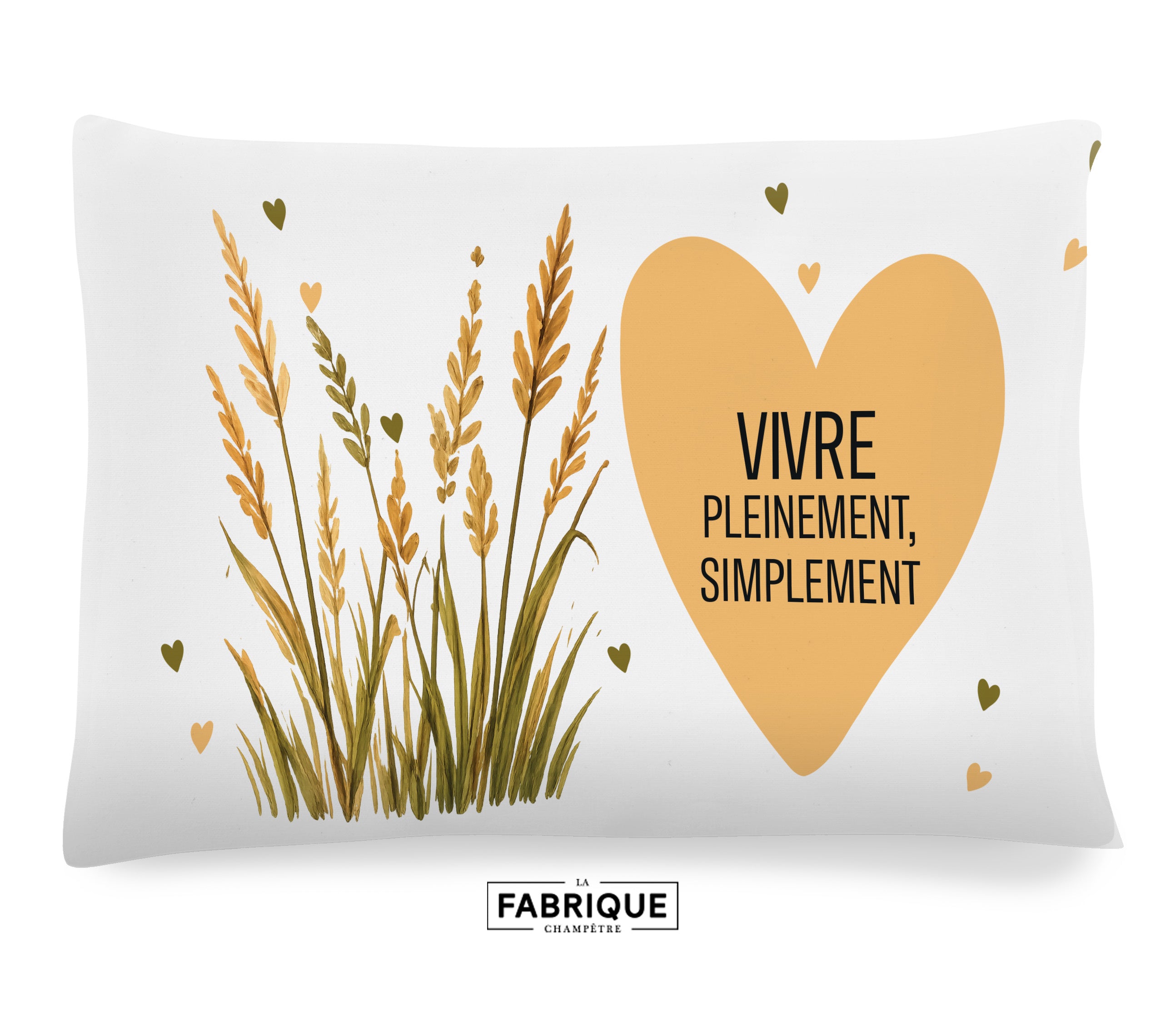 Coussin « Vivre Pleinement, Simplement » — Fabrique Champêtre