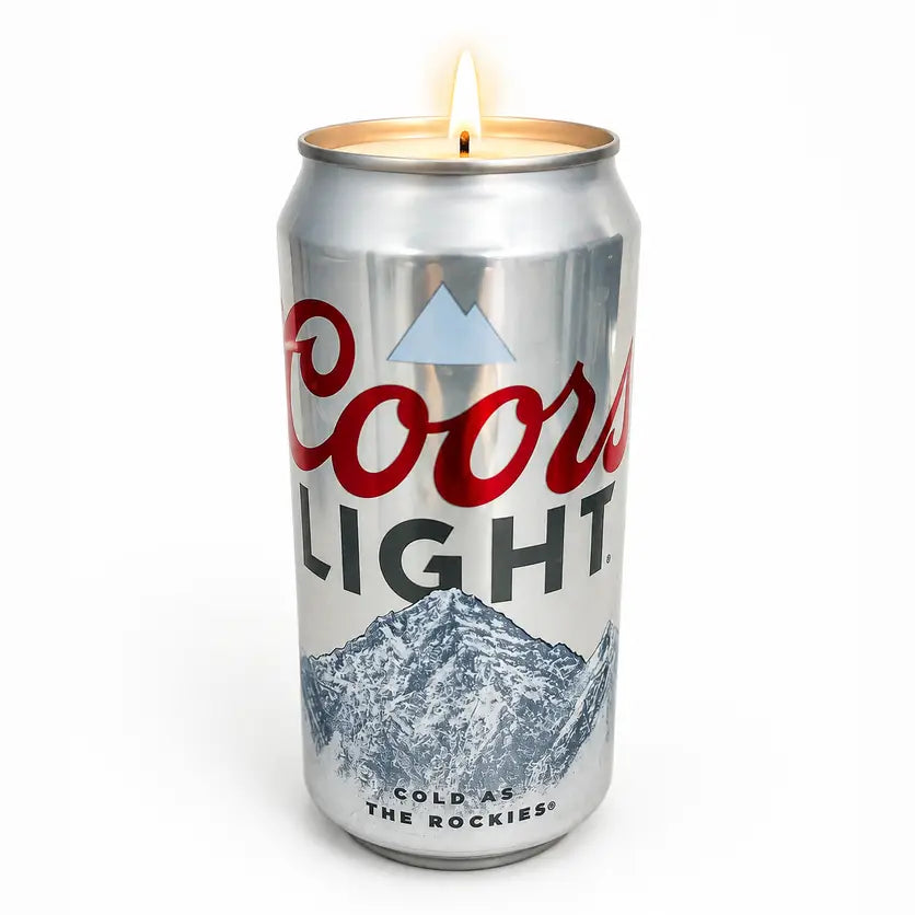 Bougie en canette Coors Light – Parfum vanille