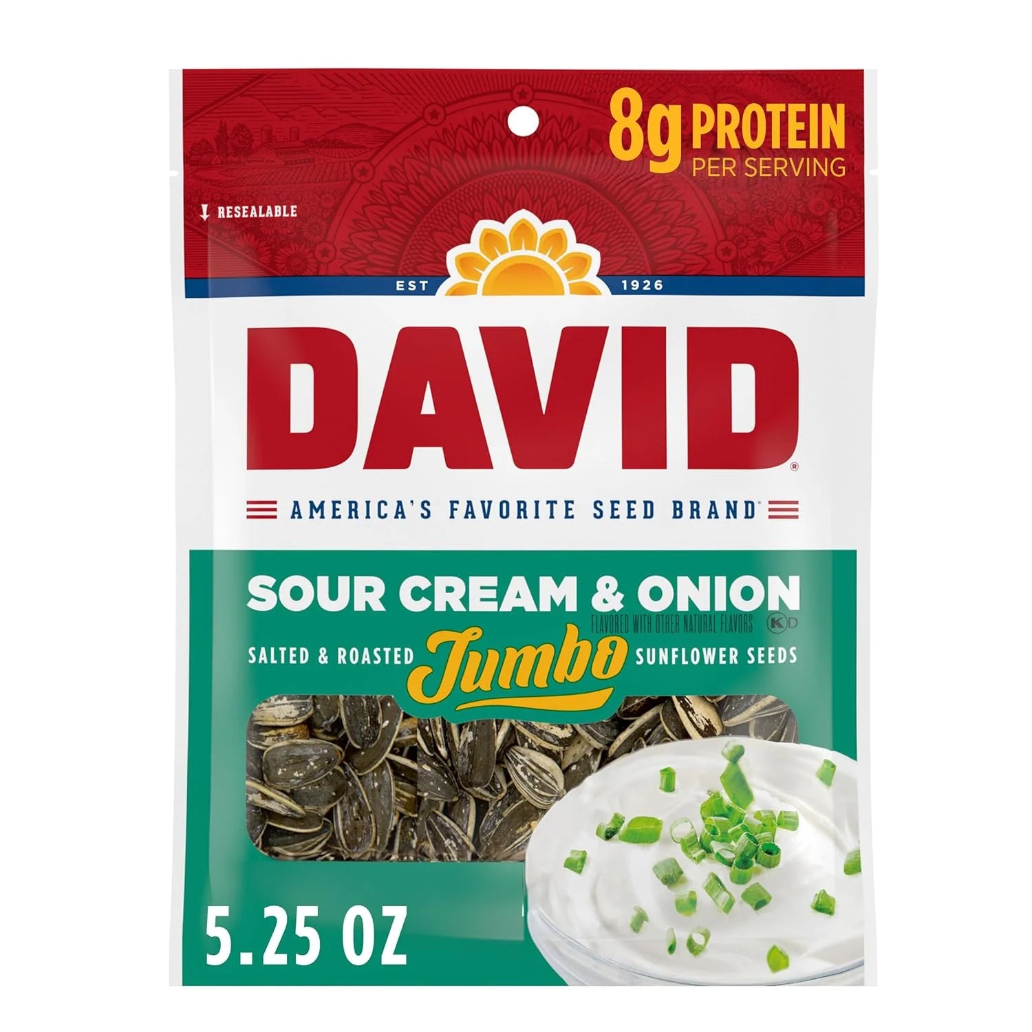 David Seeds Jumbo Sour Cream & Onion 149g (5.25 oz)