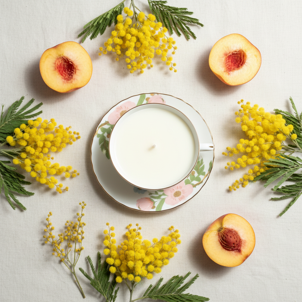 Tasse bougie – Fleur de mimosa & nectarine | DOT & LIL