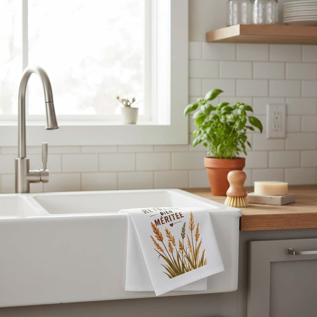 Linge à vaisselle Une Retraite Bien Méritée - bord de l'évier champêtre