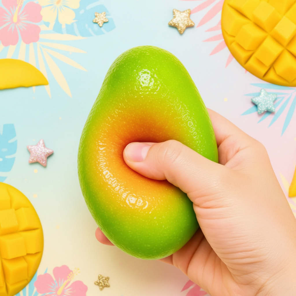 Squishy Mangue changeant de couleur jouet anti-stress lifestyle tropical