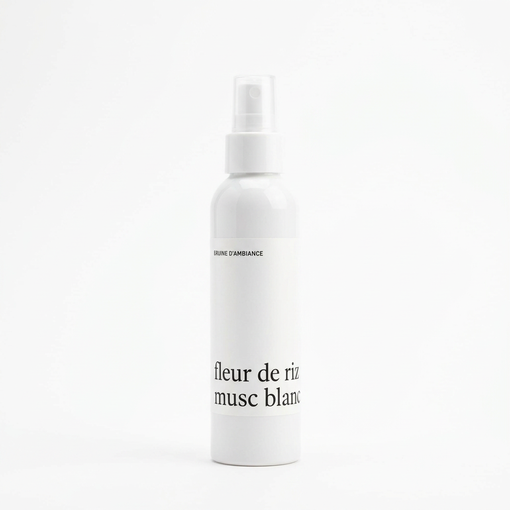 Bruine d’ambiance Fleur de riz et musc blanc Marée sur fond blanc
