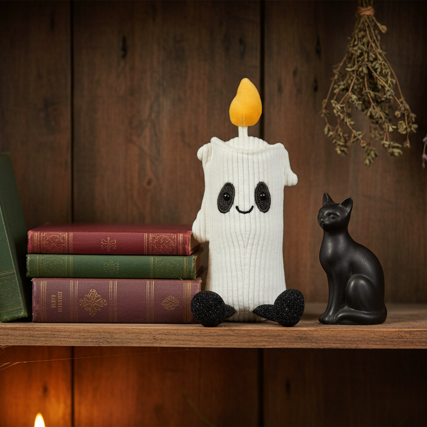 Flickerty Candle Jellycat - décor chalet sorcière cosy