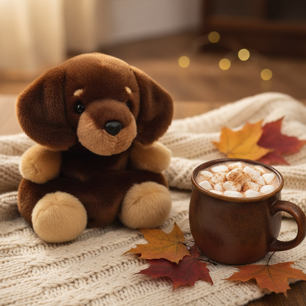 Houdini peluche teckel chocolat lifestyle cozy