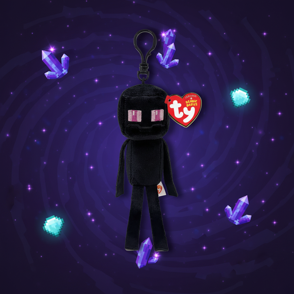 TY Clip Enderman Minecraft Beanie Babies peluche lifestyle kawaii