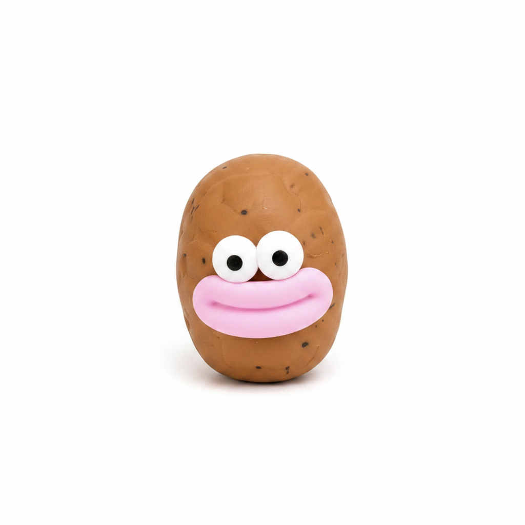 Squishy Patate Anti-Stress Squeeze Toy à l'unité sur fond blanc
