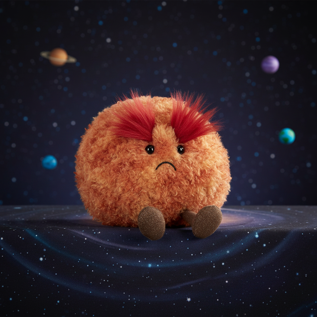 Jellycat Amuseable Planet Mars — Peluche Planète Mars en ambiance spatiale