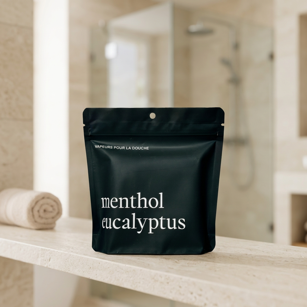 Vapeur pour la douche Menthol et eucalyptus Marée dans une salle de bain style spa