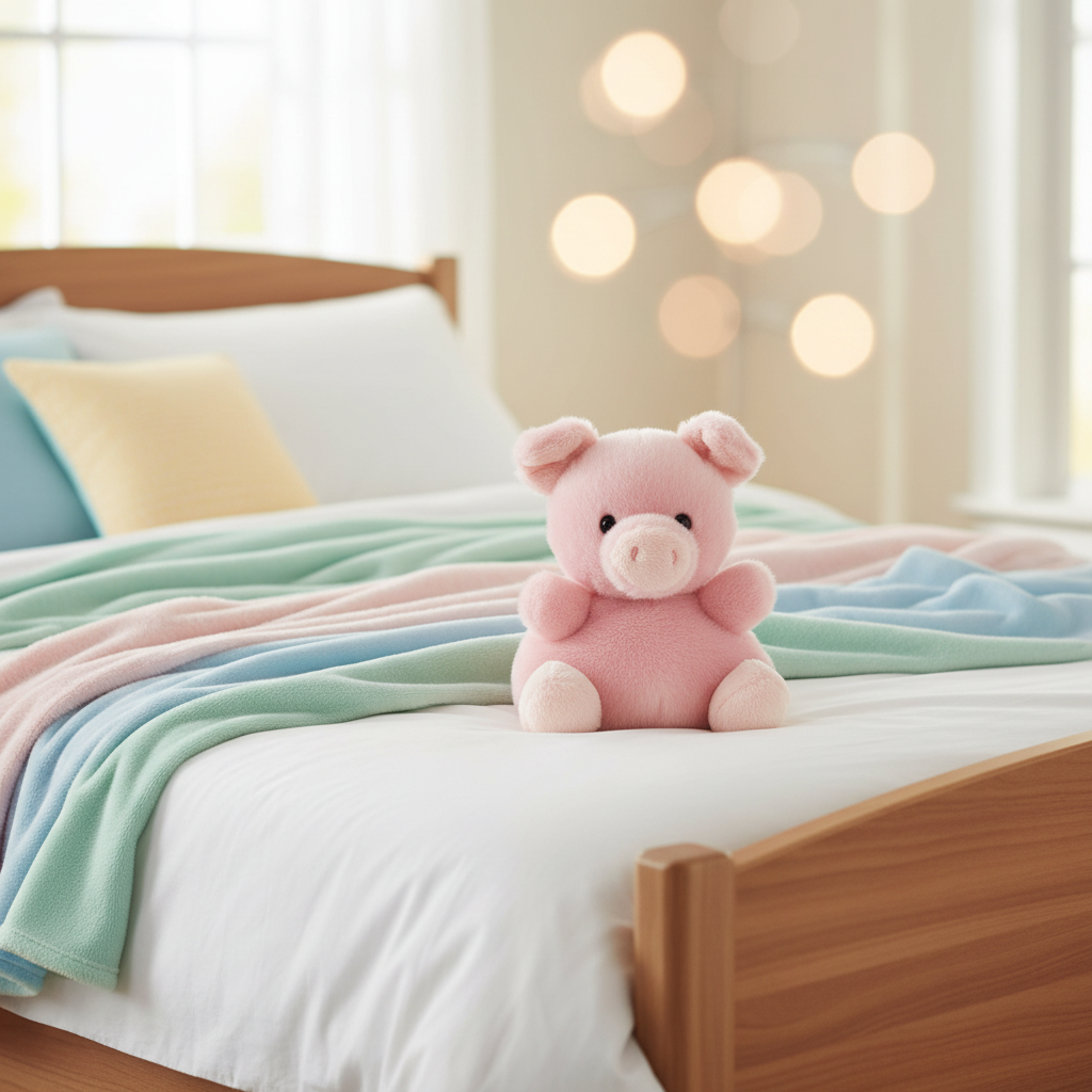 Cochon Wizard peluche rose 5 pouces Aurora dans ambiance lifestyle