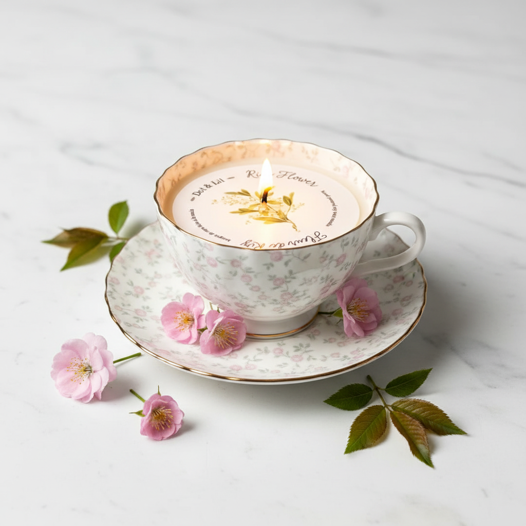 Tasse Bougie Dot & Lil – Fleur de Riz