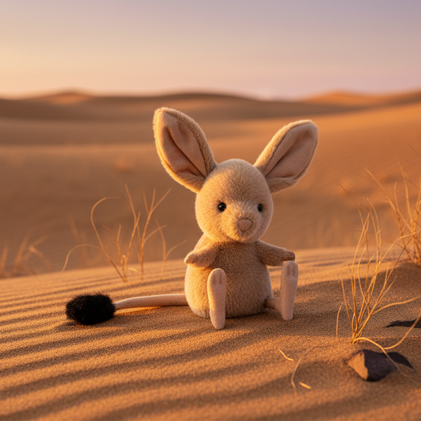 Rat Jerboa – dunes du désert au coucher du soleil