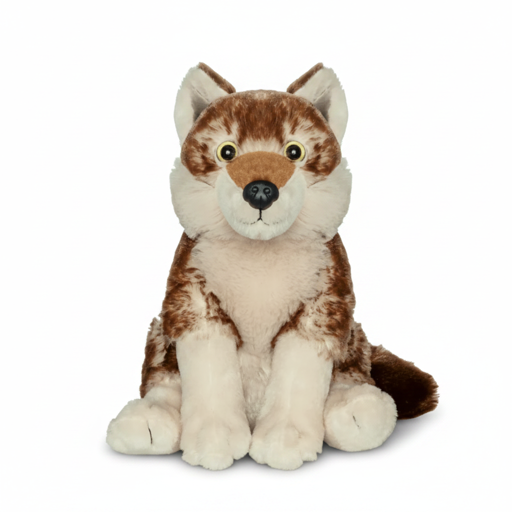 Peluche loup Fahlo sur fond blanc