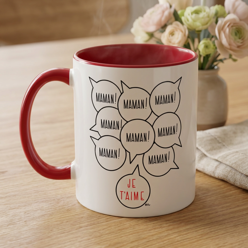 Tasse « Maman, maman, maman… je t’aime » – Sardine Studio