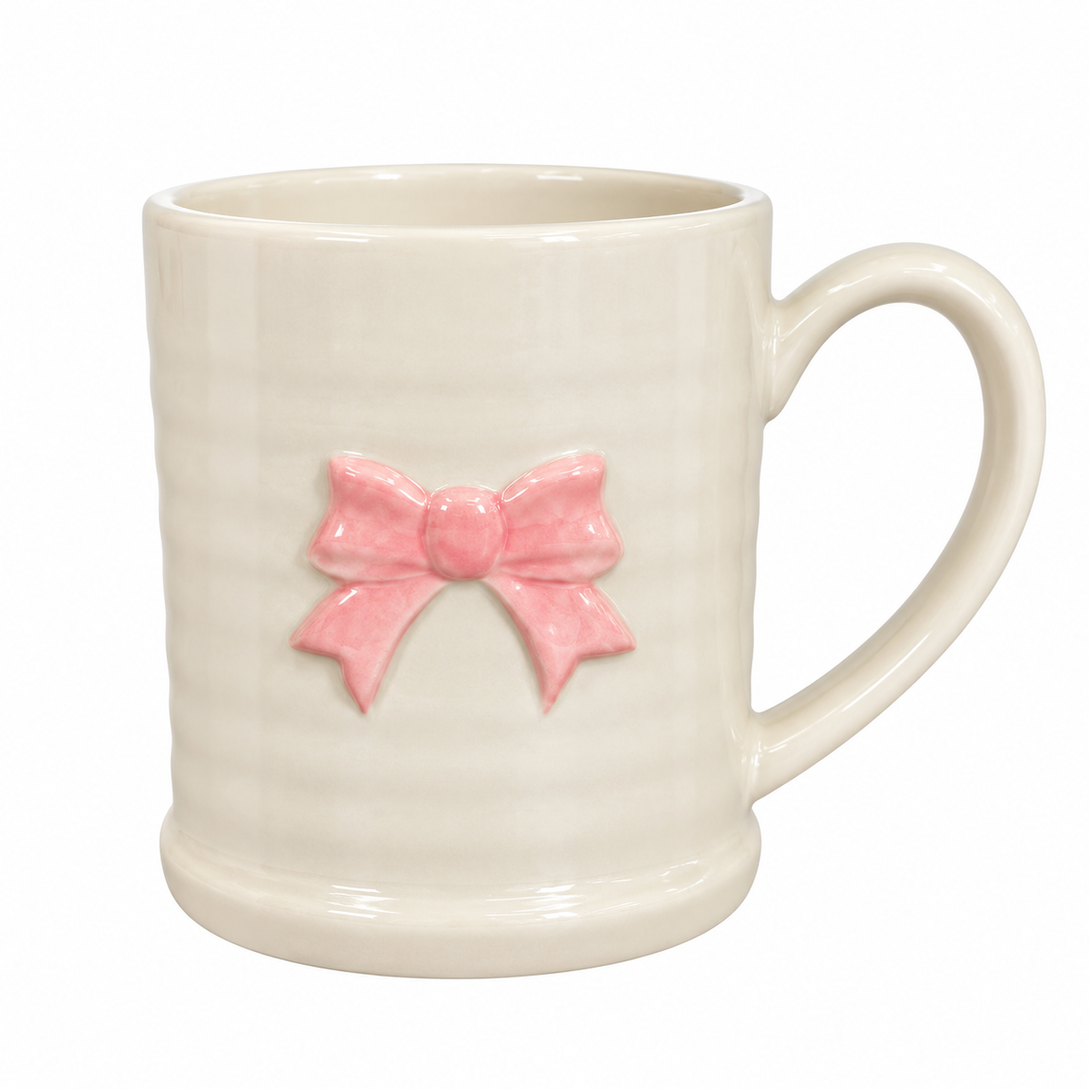 Tasse Teensy Bow à boucle rose en relief – Abbott