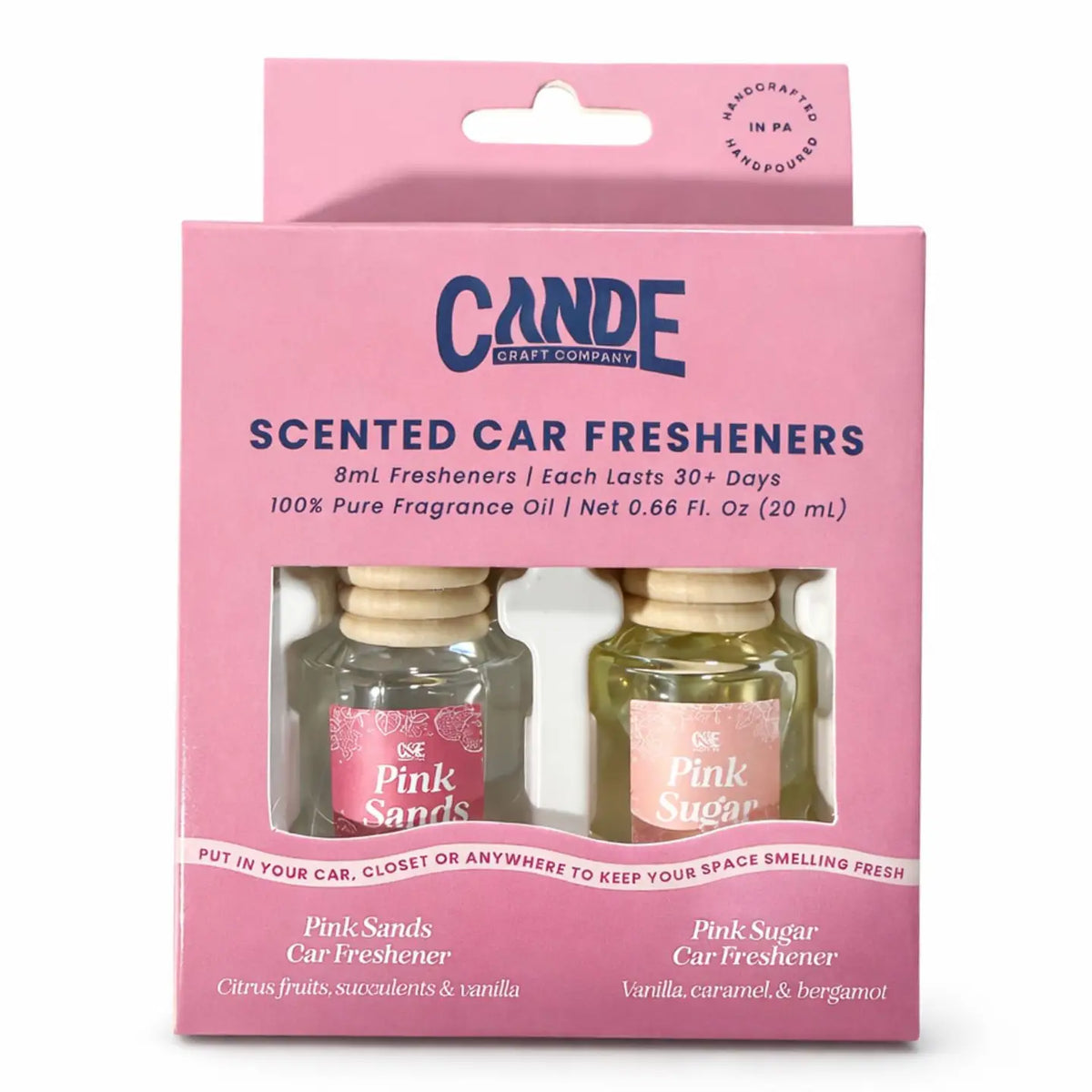 Duo de désodorisants pour voiture Pink Sands et Pink Sugar – CE Craft Co