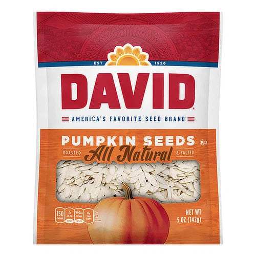 DAVID – Graines de citrouille rôties et salées, tout naturel (142 g)