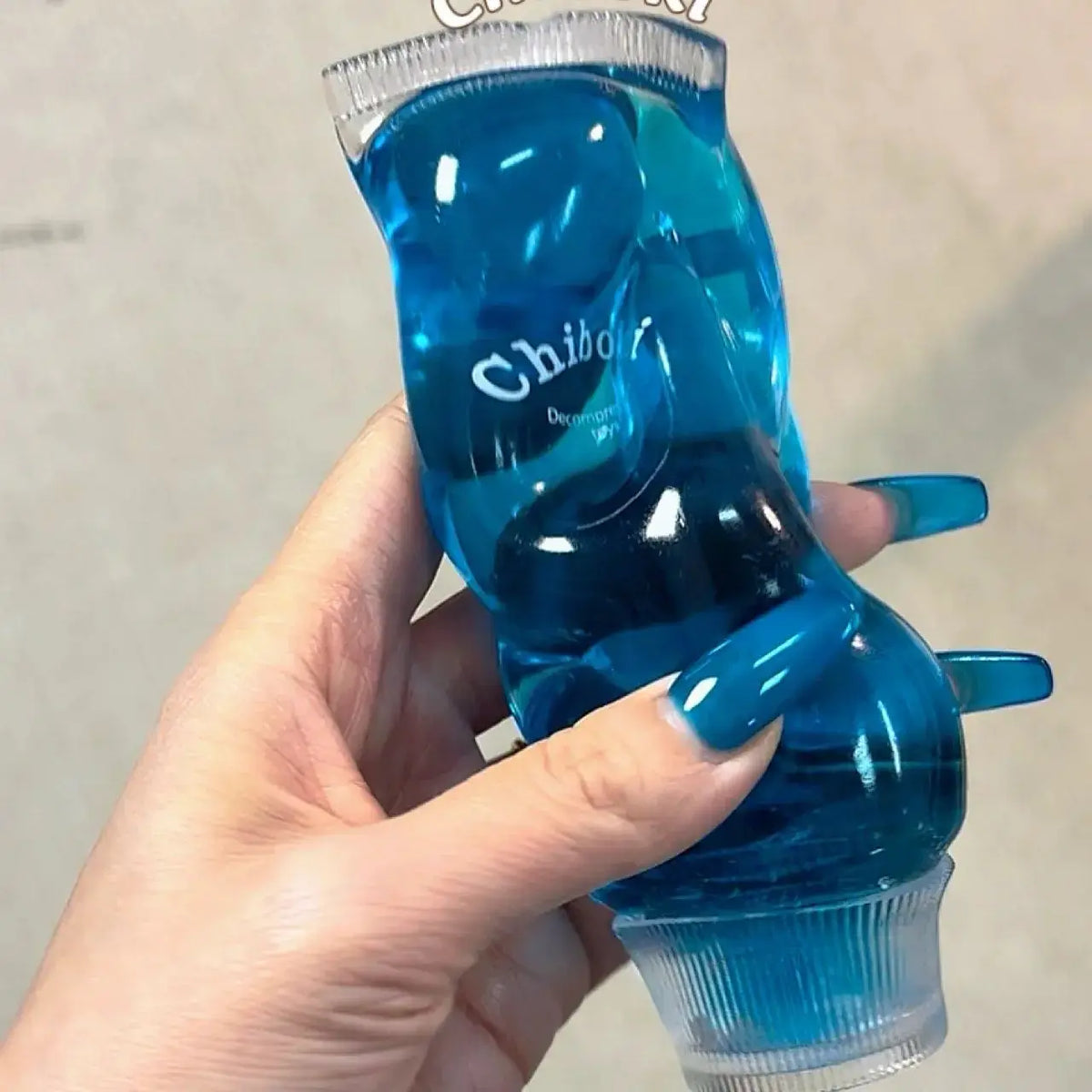 Squishy anti-stress tube bleu paon