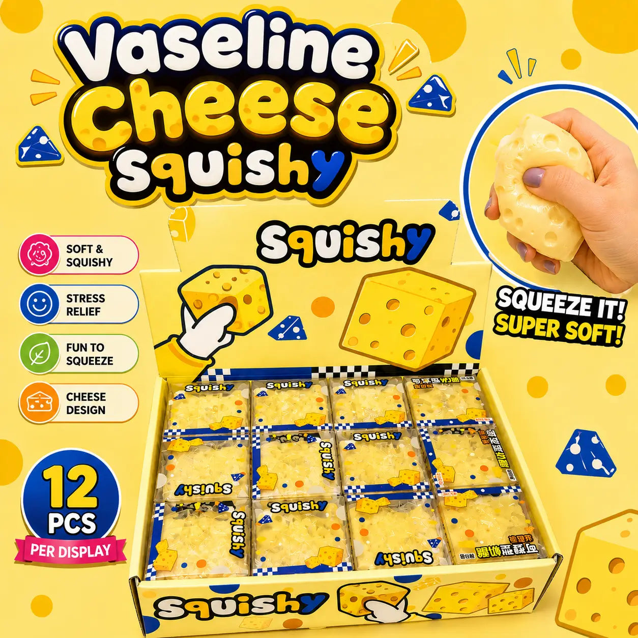 Vaseline Cheese Squishy – Fromage Anti-Stress Super Soft