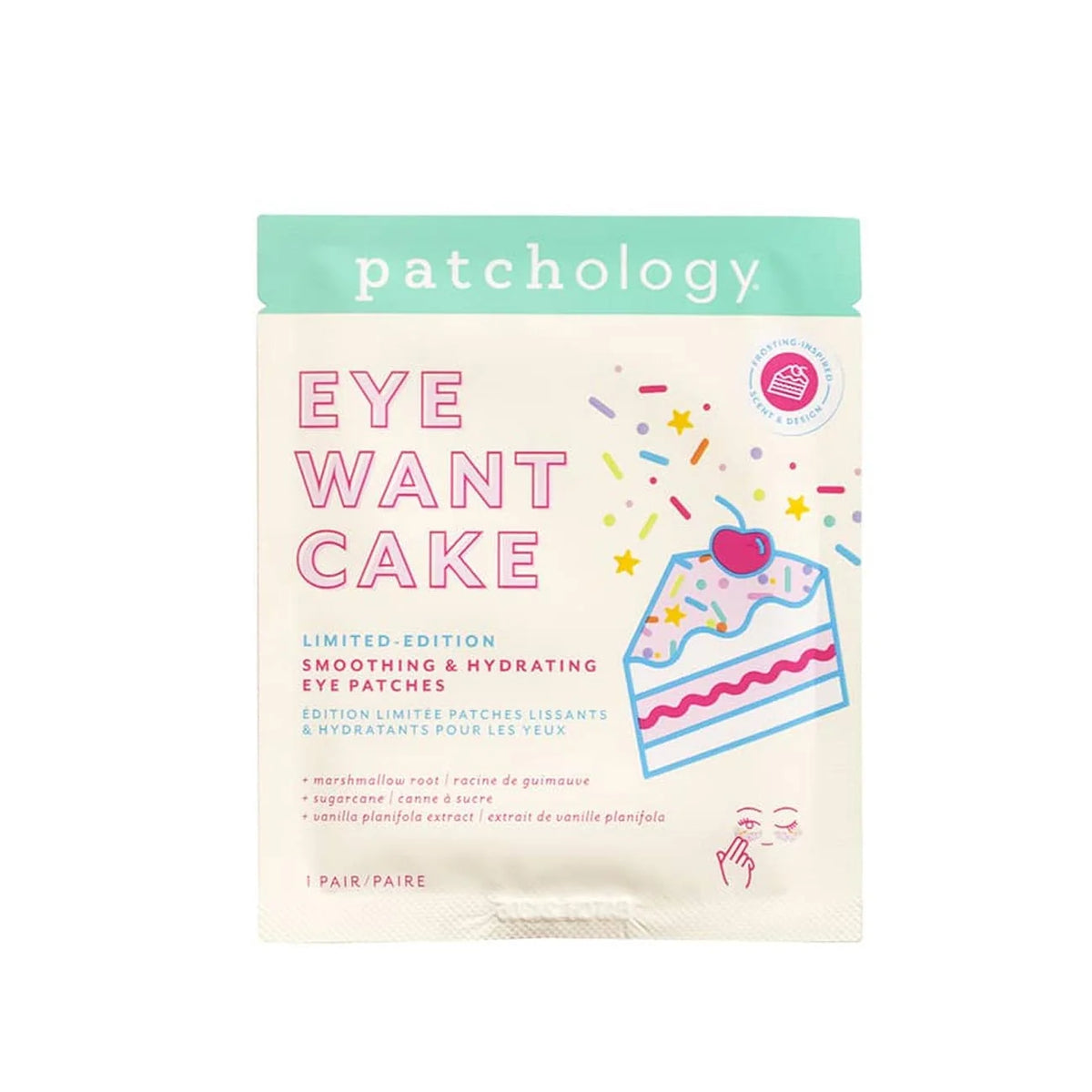 Patchology – Patchs pour les yeux Eye Want Cake – 1 paire