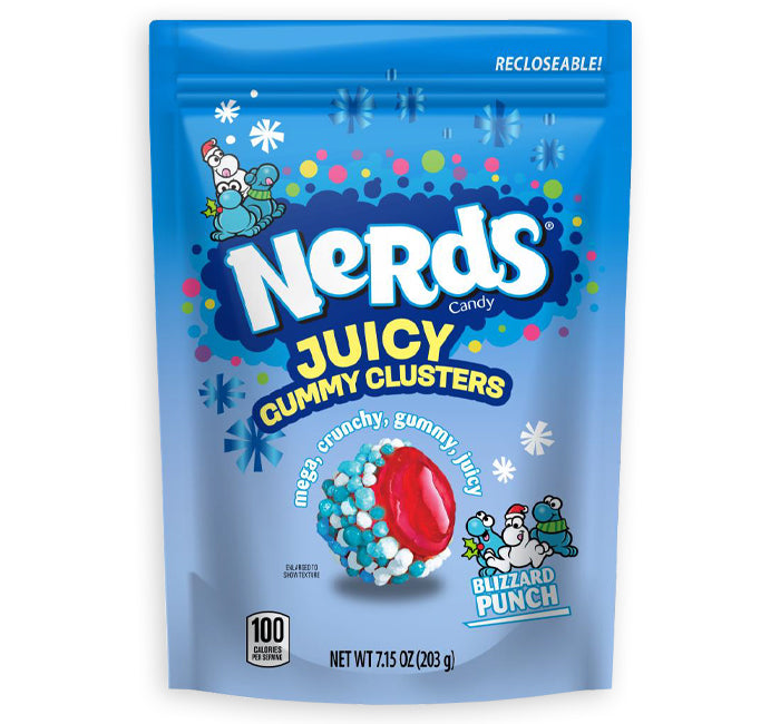 Sachet bleu Nerds Juicy Gummy Clusters Blizzard Punch de 203 g