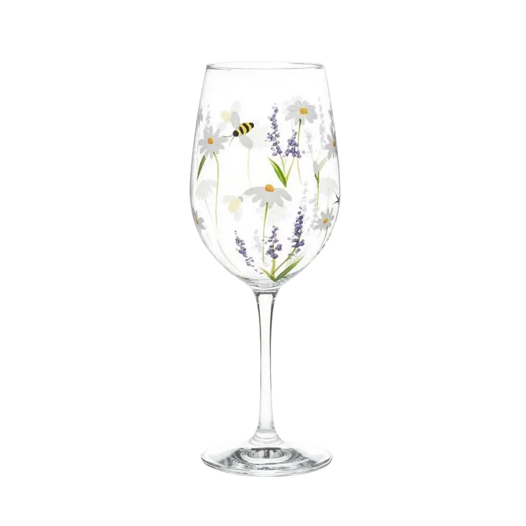 Coupe à vin fleurs et abeille – Abbott